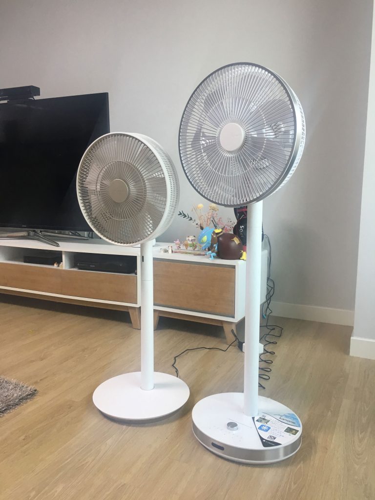 발뮤다 그린팬 S, 카모메 선풍기 전면샷